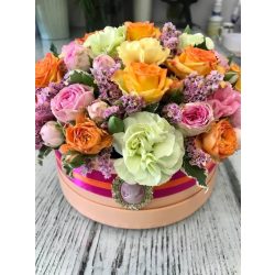 Narancs-rózsaszín vegyes virágbox