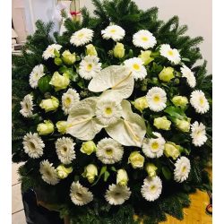 Flamingó virágos álló koszorú