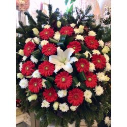 Piros fehér vegyes álló koszorú 